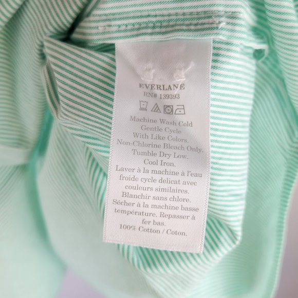 NWT Everlane Mint Pinstripe Oversized Cotton Button Up Shirt sz 00,0,2,12 - Picture 6 of 7